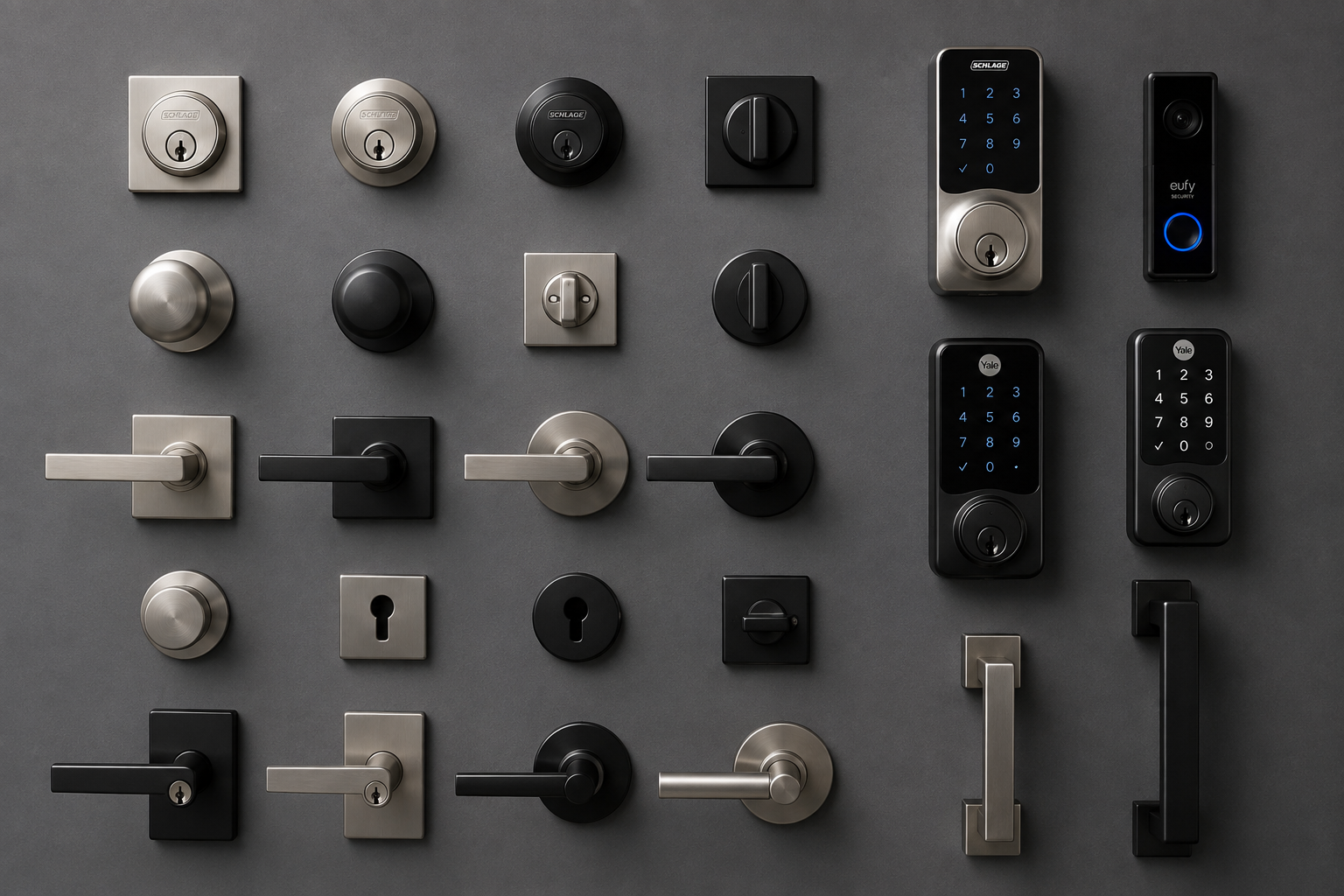 New Lock Installation assortment of modern deadbolts and hardware