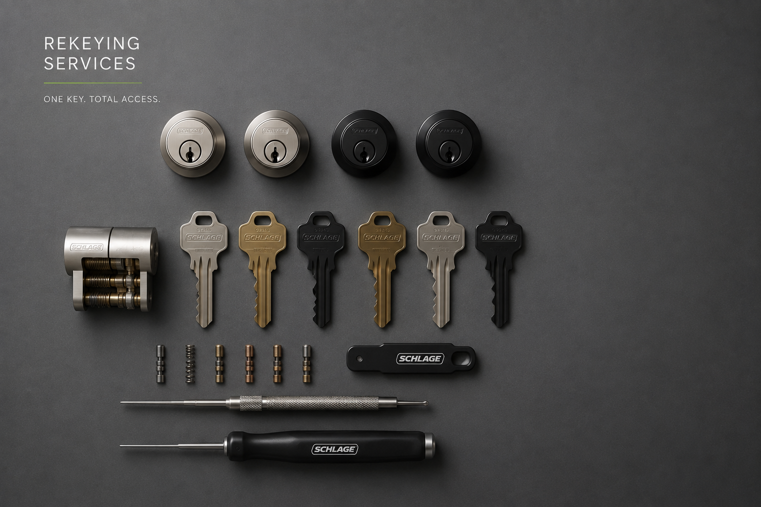 Lock Rekeying Services precision lock pins, cylinders and brass keys