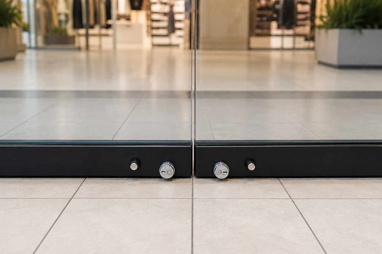 Commercial Door Unlock glass storefront and commercial entry doors
